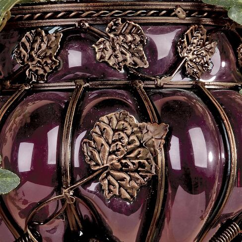 Touch of Class Grape Vase Wall Accent - Metal, Glass - Purple, Antique Bronze - Vineyard Grapevines and Leaves Decor for Bedroom, Living Room, Dining Room, Kitchen, Sunroom in Saudi Arabia