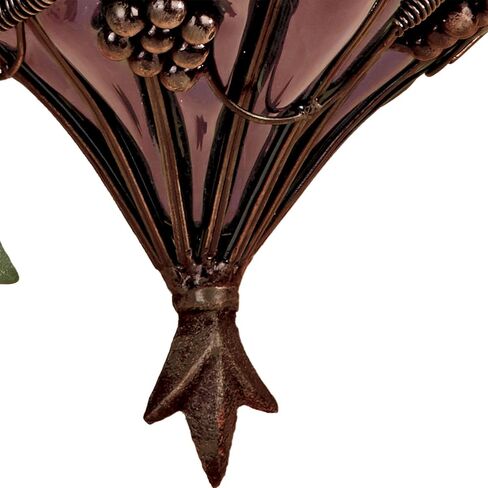 Touch of Class Grape Vase Wall Accent - Metal, Glass - Purple, Antique Bronze - Vineyard Grapevines and Leaves Decor for Bedroom, Living Room, Dining Room, Kitchen, Sunroom in Saudi Arabia