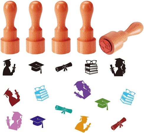 AHANDMAKER 5 Styles Egg Stamps, Rabbit Silhouette Pattern Mini Wooden Rubber Stamp Unique Easter Themed Egg Drawing Stamps for Eggs Famers and Chicken Owners Scrapbooking Card Making(No Ink Include) in Kuwait