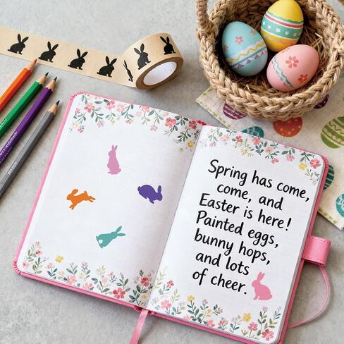 AHANDMAKER 5 Styles Egg Stamps, Rabbit Silhouette Pattern Mini Wooden Rubber Stamp Unique Easter Themed Egg Drawing Stamps for Eggs Famers and Chicken Owners Scrapbooking Card Making(No Ink Include) in Kuwait