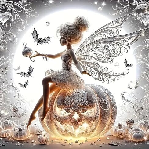 VCLKDIY Halloween Elf Pumpkin Bat Paint by Numbers Kits for Adults, DIY Canvas Paint by Numbers Kits for Adults Beginners, Acrylic Painting for Beginners Art by Numbers Home Wall Decor 16x16 Inch in Saudi Arabia