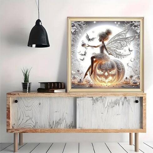 VCLKDIY Halloween Elf Pumpkin Bat Paint by Numbers Kits for Adults, DIY Canvas Paint by Numbers Kits for Adults Beginners, Acrylic Painting for Beginners Art by Numbers Home Wall Decor 16x16 Inch in Saudi Arabia