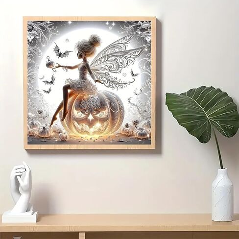 VCLKDIY Halloween Elf Pumpkin Bat Paint by Numbers Kits for Adults, DIY Canvas Paint by Numbers Kits for Adults Beginners, Acrylic Painting for Beginners Art by Numbers Home Wall Decor 16x16 Inch in Saudi Arabia