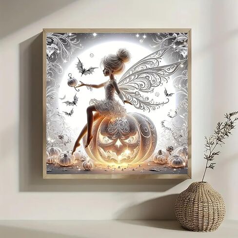 VCLKDIY Halloween Elf Pumpkin Bat Paint by Numbers Kits for Adults, DIY Canvas Paint by Numbers Kits for Adults Beginners, Acrylic Painting for Beginners Art by Numbers Home Wall Decor 16x16 Inch in Saudi Arabia