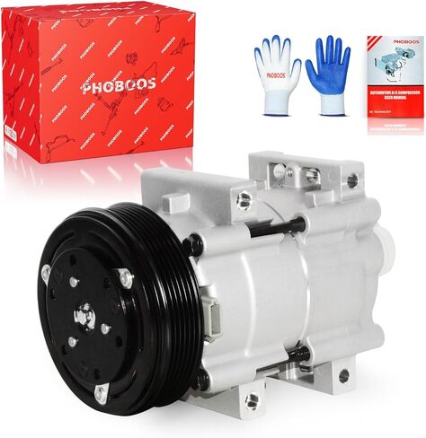 ضاغط مكيف الهواء PHOBOOS مع قابض متوافق مع Ford F-150 F-250 F-350 F-200 E-150 E-250 E-350 Econoline Club Wagon Bronco Lincoln، تبريد سريع، تركيب سهل، المرجع. 58141 in Kuwait