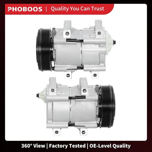 ضاغط مكيف الهواء PHOBOOS مع قابض متوافق مع Ford F-150 F-250 F-350 F-200 E-150 E-250 E-350 Econoline Club Wagon Bronco Lincoln، تبريد سريع، تركيب سهل، المرجع. 58141 in Kuwait