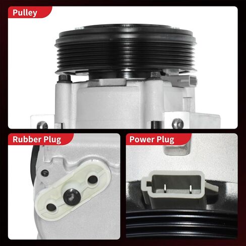 ضاغط مكيف الهواء PHOBOOS مع قابض متوافق مع Ford F-150 F-250 F-350 F-200 E-150 E-250 E-350 Econoline Club Wagon Bronco Lincoln، تبريد سريع، تركيب سهل، المرجع. 58141 in Kuwait
