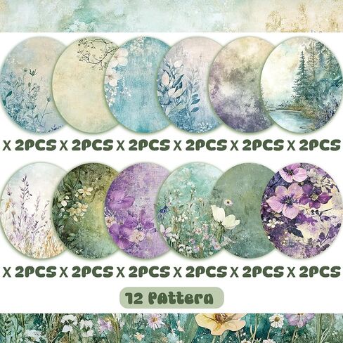 60 Sheets Spring Floral Scrapbook Paper, Double - Sides Watercolor Wildflower Decorative Craft Paper Folded Flat for Valentine Birthday Card Making Photo Album Junk Journals Supplies, 8.3'' x 5.7'' in Saudi Arabia