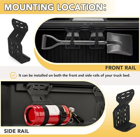 Bed Rail Mount Brackets Truck Bed Accessories Compatible with Tacoma Bed Rail Module Systems for Shovels, Axes, Recovery Plates, Fuel Tanks in Saudi Arabia