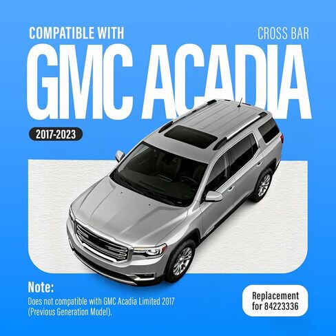 ALMULOO 220lbs رفوف السقف المتقاطعة المتوافقة مع GMC Acadia 2017-2023 قضبان السقف العارضة الأمتعة الناقل البضائع الألومنيوم المطلي بمسحوق in Kuwait