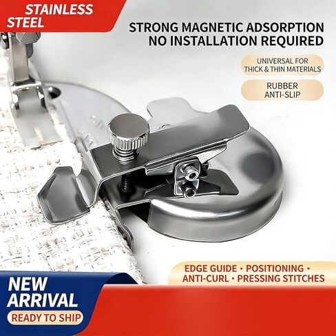 Stainless Steel Magnetic Seam Guide for Sewing Machine, Multifunctional Sewing Ruler Hemmer Guide with Clip for Walking Foot Sewing Machine in Kuwait