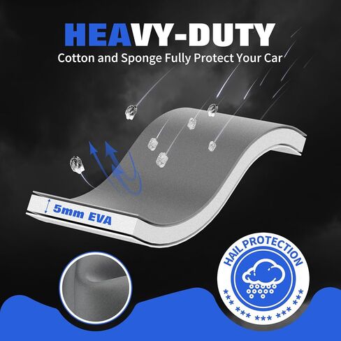 Heavy Duty Hail Protector Car Cover Fit for SUV-Length (190 Inch).Anti Hail Thickened Multi-Layered EVA Car Cover Waterproof Sun UV Rain Snow All Weather, Outdoor Protection Cover in Saudi Arabia