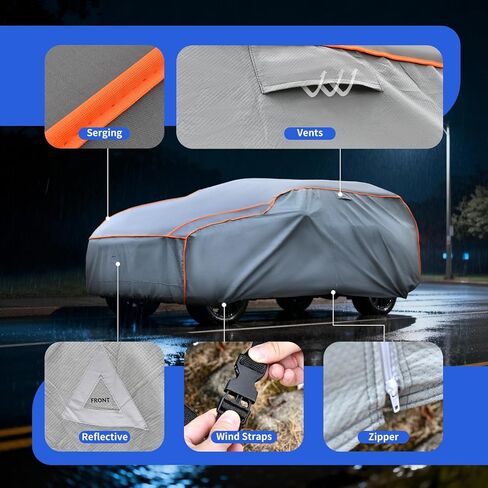 Heavy Duty Hail Protector Car Cover Fit for SUV-Length (190 Inch).Anti Hail Thickened Multi-Layered EVA Car Cover Waterproof Sun UV Rain Snow All Weather, Outdoor Protection Cover in Saudi Arabia