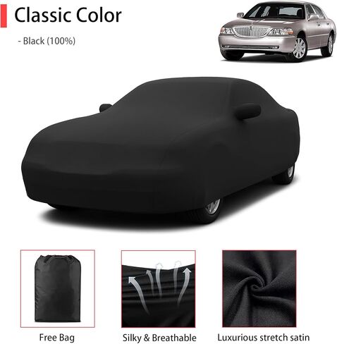 Soft Stretch Car Cover Custom-fit for Lincoln Town Car 2001–2011 with Extended Wheelbases Full-Size Sedans Accessories for Indoor Underground Garage Car Show & Storage Dust Protection 221.in in Saudi Arabia