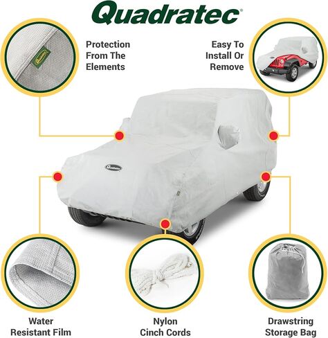 Quadratec Softbond 5-Layer Car Cover - Fits Jeep Wrangler JK & JL 2007-2026 - Jeep Cover Jeep Wrangler Cover Jeep Wrangler Rain Cover Jeep Wrangler Rain Cover - Includes Storage Tote in Saudi Arabia