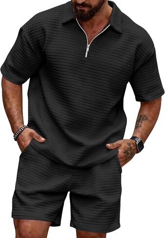 JEMLDL Men's Short Sets 2 Piece Polo Shirt Summer Outfits Casual Fashion Tracksuits Short Sleeve Travel Clothes in Saudi Arabia