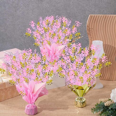 3 Sets Princess Table Decorations Pink and Gold Crown Centerpiece for Birthday Party Foil Spray Table Decor for Graduation Anniversary Bachelorette Wedding Party Supplies in Kuwait