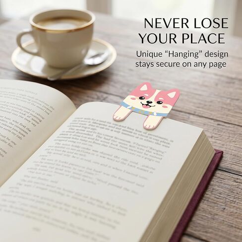 3pcs Cute Dog Bookmark Set for Women Readers, Corgi Page Markers, Funny Animal Reading Accessories, Gifts for Book Lovers in Saudi Arabia