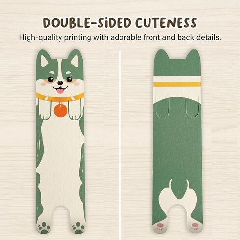3pcs Cute Dog Bookmark Set for Women Readers, Corgi Page Markers, Funny Animal Reading Accessories, Gifts for Book Lovers in Saudi Arabia