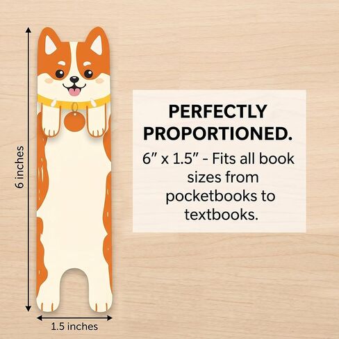 3pcs Cute Dog Bookmark Set for Women Readers, Corgi Page Markers, Funny Animal Reading Accessories, Gifts for Book Lovers in Saudi Arabia