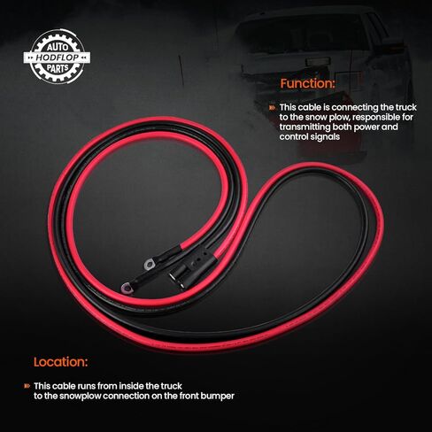 HYD01690 1304741 Plow Side Power Ground Cable 36" Compatible with BOSS Snow Plow, Plow Side Power/Ground Cable Kit Repair Wiring Harness in Saudi Arabia
