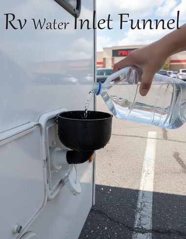 Rv Fresh Water Tank Fill Funnel Wide Mouth Multipurpose Fresh Funnel with Screw-On Cam-Lock Flexible Heavy-Duty for Engine Oil Changes Travel Trailer & Camper Maintenance in Saudi Arabia