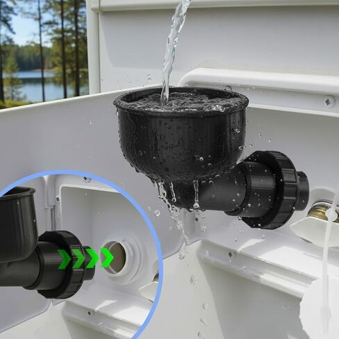Rv Fresh Water Tank Fill Funnel Wide Mouth Multipurpose Fresh Funnel with Screw-On Cam-Lock Flexible Heavy-Duty for Engine Oil Changes Travel Trailer & Camper Maintenance in Saudi Arabia