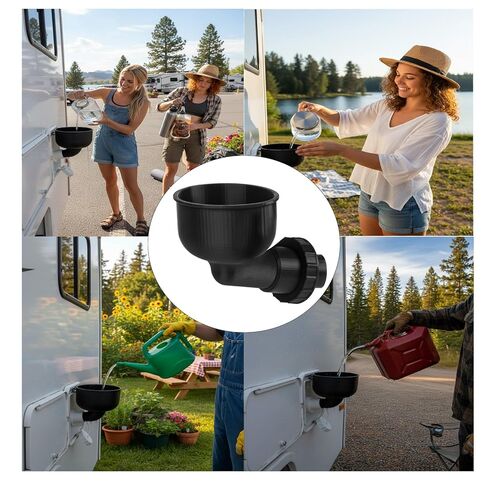 Rv Fresh Water Tank Fill Funnel Wide Mouth Multipurpose Fresh Funnel with Screw-On Cam-Lock Flexible Heavy-Duty for Engine Oil Changes Travel Trailer & Camper Maintenance in Saudi Arabia