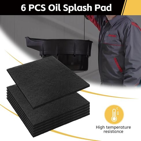 6 Pack 22'' Square Oil Drain Splash Pad, Oil Drain Splash Pad Fits Most Oil Drains Anti Splash Oil Change Mat for Car Changing Oil Transmission Drain Pan, Oil Drip Pan, Heat-Resistant in Saudi Arabia