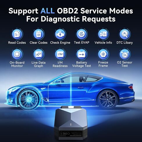 MUCAR BT200 MAX AI OBD2 Bluetooth Scanner, Full System 15 Resets Diagnostic Tools Bi-Directional Control, CAN-FD & FCA Autoauth, AutoVIN, Real-Time Data, ELM327 APP Compatibility, Lifetime Free Update in Saudi Arabia