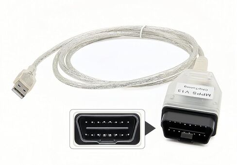 V13MPPS Programming Cable Compatible for ECU EDC15 EDC16 EDC17 MED9.X ME7.X and Siemens PPD1/X, OBD2 ECU Chip Tuning Tool. Driver/APP Must Be Installed in Kuwait