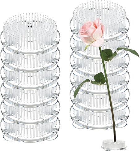 12 Pcs Plastic Flower Frogs, 2.7 Inch Clear Flora Frog for Arrangements Vase with Suction Cups Round Flower Holder with Buckle for Home, Wedding Decoration, Summer Activity in Saudi Arabia