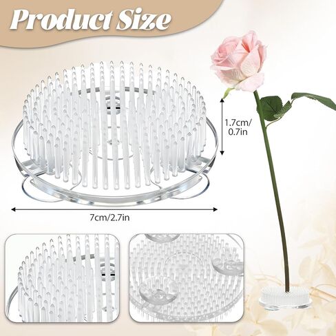 12 Pcs Plastic Flower Frogs, 2.7 Inch Clear Flora Frog for Arrangements Vase with Suction Cups Round Flower Holder with Buckle for Home, Wedding Decoration, Summer Activity in Saudi Arabia