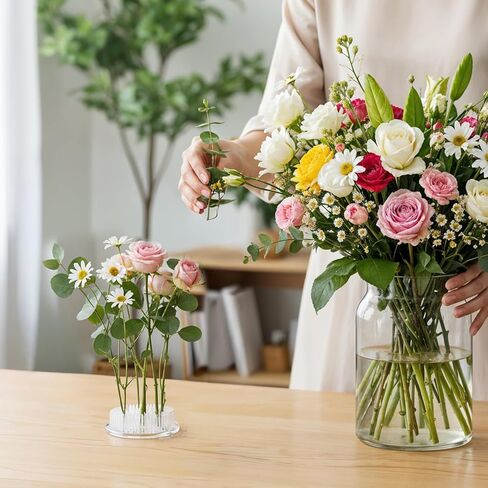 12 Pcs Plastic Flower Frogs, 2.7 Inch Clear Flora Frog for Arrangements Vase with Suction Cups Round Flower Holder with Buckle for Home, Wedding Decoration, Summer Activity in Saudi Arabia