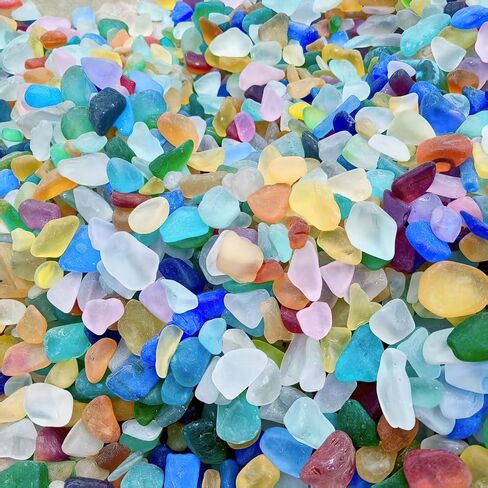 1 Kg Sea Glass Stones, Colorful Frosted Glass Pebbles 0.79-1.57 in, Aquarium Rocks for Vase Fillers, Home Decor, DIY Crafts, Beach Themed Party Decoration in Kuwait