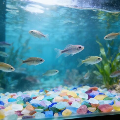 1 Kg Sea Glass Stones, Colorful Frosted Glass Pebbles 0.79-1.57 in, Aquarium Rocks for Vase Fillers, Home Decor, DIY Crafts, Beach Themed Party Decoration in Kuwait