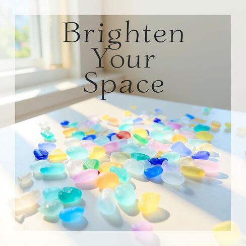 1 Kg Sea Glass Stones, Colorful Frosted Glass Pebbles 0.79-1.57 in, Aquarium Rocks for Vase Fillers, Home Decor, DIY Crafts, Beach Themed Party Decoration in Kuwait