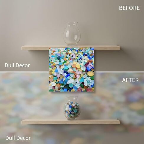 1 Kg Sea Glass Stones, Colorful Frosted Glass Pebbles 0.79-1.57 in, Aquarium Rocks for Vase Fillers, Home Decor, DIY Crafts, Beach Themed Party Decoration in Kuwait