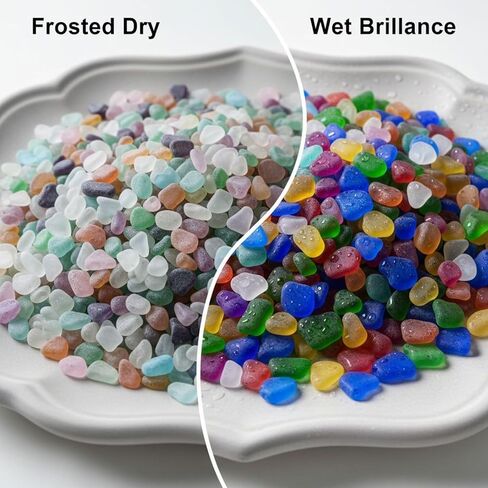 1 Kg Sea Glass Stones, Colorful Frosted Glass Pebbles 0.79-1.57 in, Aquarium Rocks for Vase Fillers, Home Decor, DIY Crafts, Beach Themed Party Decoration in Kuwait