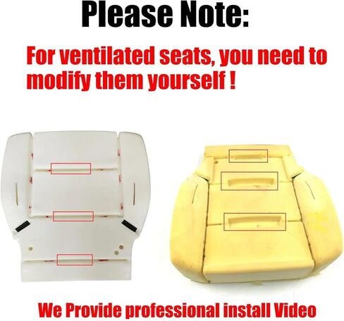 SecosAutoparts السائق والراكب الجانب السفلي والعلوي استبدال أغطية مقاعد جلدية مثقوبة ووسائد إسفنجية سوداء متوافقة مع تشيفي سيلفرادو جي إم سي سييرا 2014 2015 2016 2017 2018 2019 in Kuwait