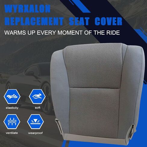 Front Driver & Passenger Side Bottom & Top Lean Back Replacement Seat Covers Cloth Gray Compatible with Toyota Tacoma 2009 2010 2011 2012 2013 2014 2015 in Kuwait
