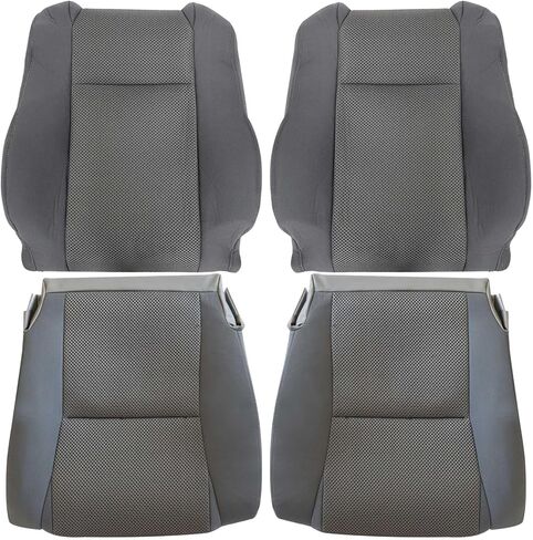 Front Driver & Passenger Side Bottom & Top Lean Back Replacement Seat Covers Cloth Gray Compatible with Toyota Tacoma 2009 2010 2011 2012 2013 2014 2015 in Kuwait