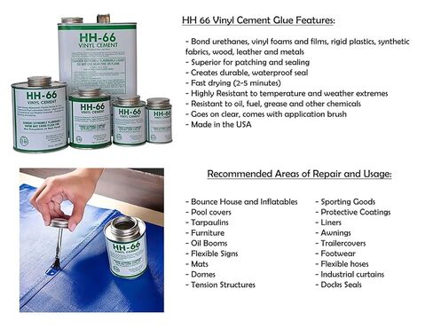 Deluxe Pro Vinyl Repair Patch Kit for Commercial Inflatables, 9 Color Assortment of 8x8 Inch Patches, 4oz HH-66 Vinyl Cement and Silicone Seam Roller for Bounce Houses and Water Slide Bouncers in Saudi Arabia