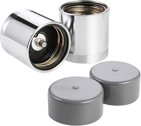 1.98 Inch Trailer Wheel Bearing Protectors (2 Pack), Chrome Plated Trailer Hub Bearing Grease Caps with Waterproof Rubber Dust Caps for Boat Trailer RV Dexter EZ Lube Axles 2000-3500lb Axle in Saudi Arabia