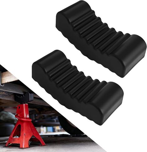 2PCS Jack Stand Pads, Floor Jack Pad, Universal Rubber Slotted Frame Rail Pinch Welds Protector, Car Accessories Non-Slip Adapter Elastic Support Cushion Fit 2-3 Tons Heavy-Duty Jacks Stands in Saudi Arabia