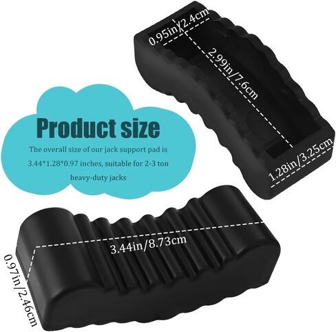 2PCS Jack Stand Pads, Floor Jack Pad, Universal Rubber Slotted Frame Rail Pinch Welds Protector, Car Accessories Non-Slip Adapter Elastic Support Cushion Fit 2-3 Tons Heavy-Duty Jacks Stands in Saudi Arabia