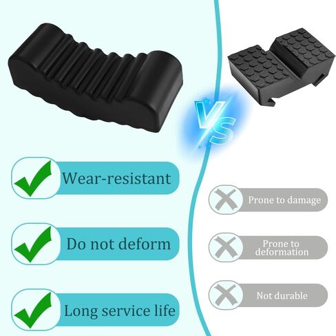 2PCS Jack Stand Pads, Floor Jack Pad, Universal Rubber Slotted Frame Rail Pinch Welds Protector, Car Accessories Non-Slip Adapter Elastic Support Cushion Fit 2-3 Tons Heavy-Duty Jacks Stands in Saudi Arabia