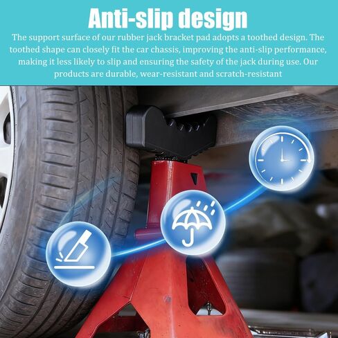 2PCS Jack Stand Pads, Floor Jack Pad, Universal Rubber Slotted Frame Rail Pinch Welds Protector, Car Accessories Non-Slip Adapter Elastic Support Cushion Fit 2-3 Tons Heavy-Duty Jacks Stands in Saudi Arabia