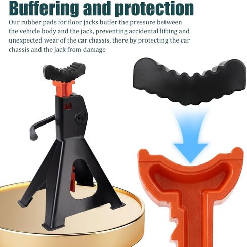 2PCS Jack Stand Pads, Floor Jack Pad, Universal Rubber Slotted Frame Rail Pinch Welds Protector, Car Accessories Non-Slip Adapter Elastic Support Cushion Fit 2-3 Tons Heavy-Duty Jacks Stands in Saudi Arabia