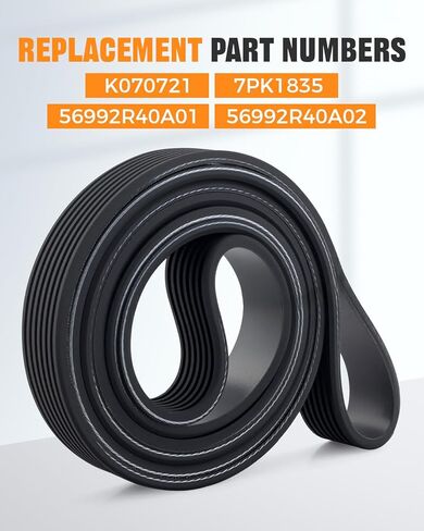 حزام محرك اعوج مناسب لهوندا أكورد 2008-2012 L4 2.4L غاز، استبدال K070721 7PK1835 56992R40A01 56992R40A02 in Kuwait